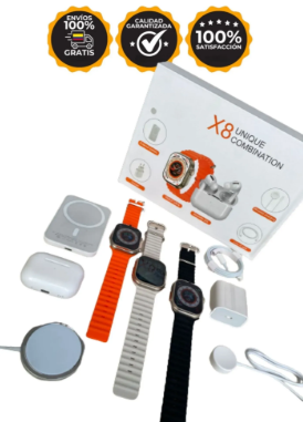 ⌚ Smartwatch X8 Ultra + Audífonos Bluetooth + Power Bank | Combo Premium | Envío Gratis | Contraentrega