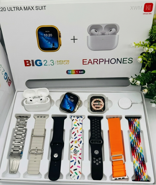 🎒⌚ COMBO PREMIUM: Maleta Antirrobo + Smartwatch Ultra + Audífonos Bluetooth + 7 Correas Intercambiables